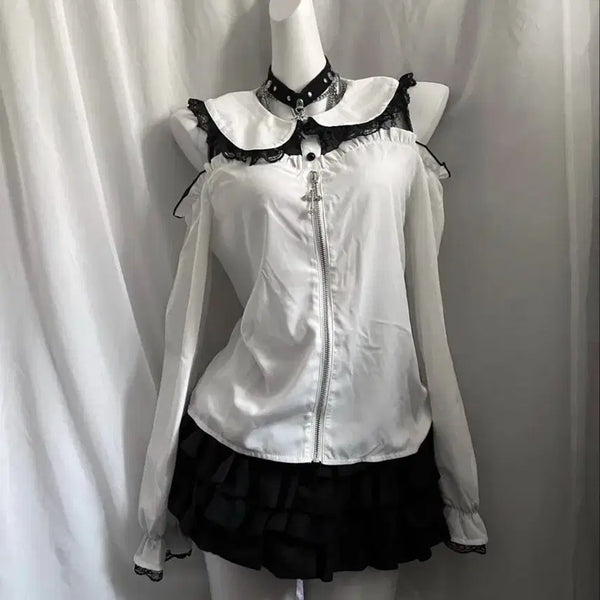 [BUNJANG] Mars Jisokkei Blouse / 마즈 mars 지뢰계 블라우스 레이스 공겜여주 (( 마지막가격!!
