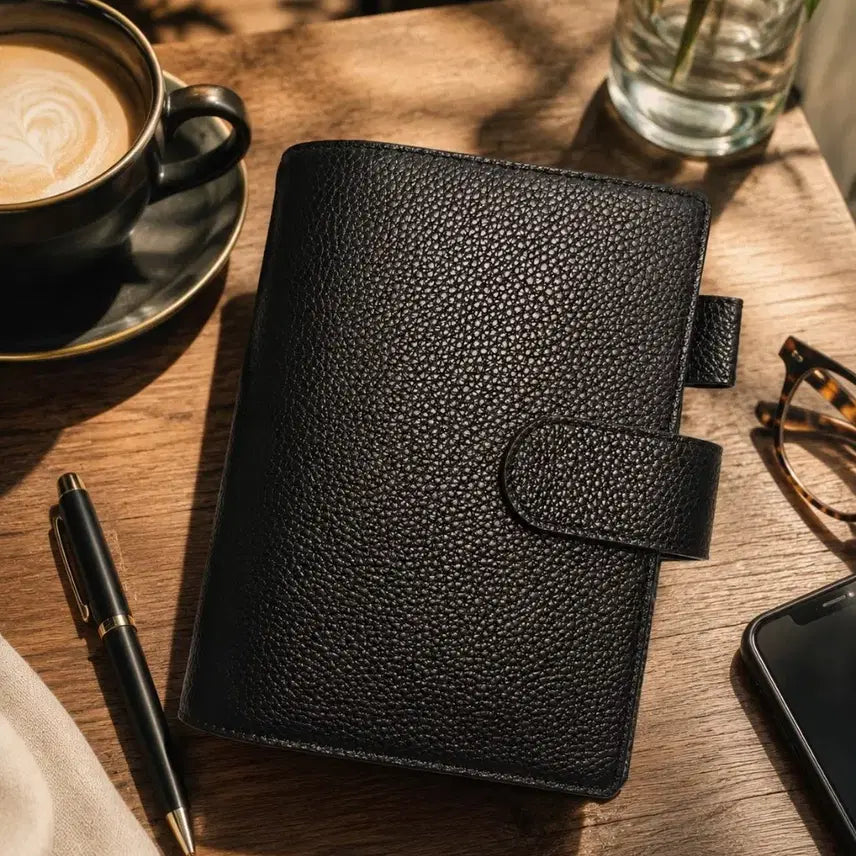[BUNJANG] Motum A6 Personal 6-Ring Diary Binder Black (Natural Leather) / 모텀 A6 퍼스널 6공 다이어리 바인더 블랙
