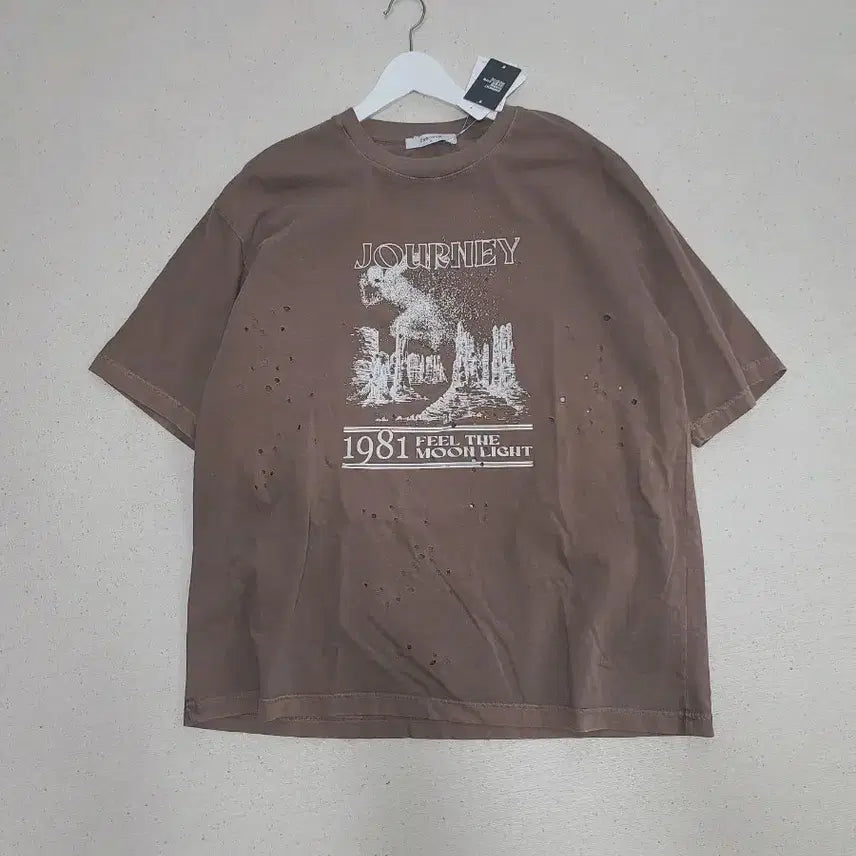[BUNJANG] 8seconds Men's Garment Dyed Vintage Brown Short Sleeve T-Shirt XL / 새상품) 에잇세컨즈 남성 가먼트다잉 브라운 빈티지반팔티셔츠 XL 105