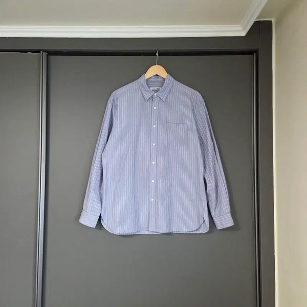 [BUNJANG] Wouldbe Relaxed Stripe Shirt Socks M Size / [M] 우드비 릴렉스드 스트라이프 셔츠 삭스 / wouldbe sax