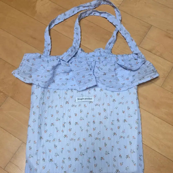 [BUNJANG] Chiffon Eco Bag - Summer Floral Pattern / 여름 쉬폰 에코백 초특가 새상품