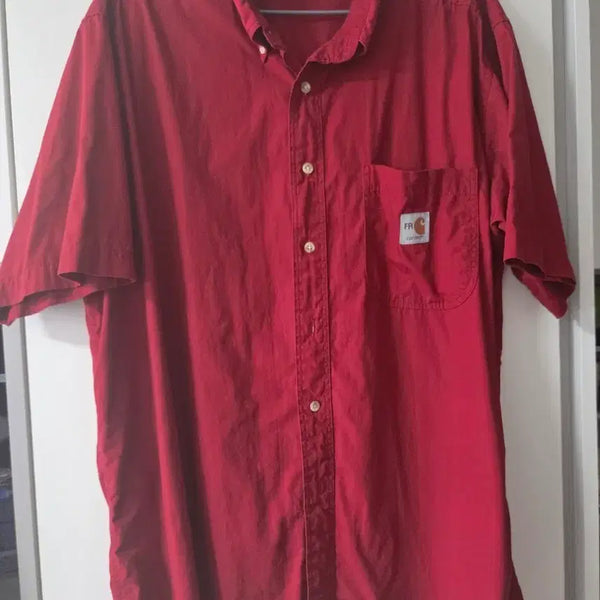 [BUNJANG] Carhartt Red Short Sleeve Shirt XXL / 칼하트 반팔 셔츠 레드