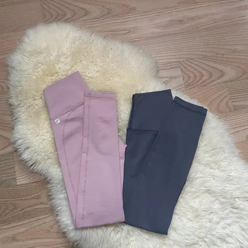 [BUNJANG] 2-Pack Leggings Bundle (Rosy Pink/Grey) / 레깅스 2개 일괄.  로지핑크/그레이.  44