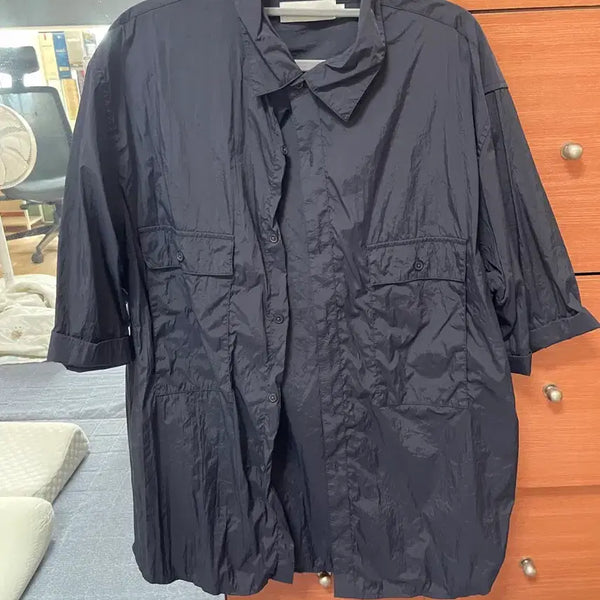 [BUNJANG] Ourself Artisan Nylon Half Shirt Navy / 2) 아워셀브스 아티산 나일론 하프셔츠