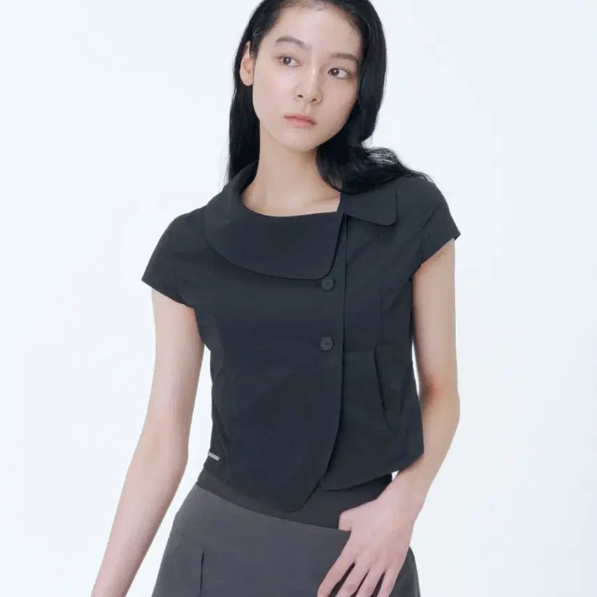 [BUNJANG] MICHAA Crop Round Collar Jacket Black Size 2 / 미세키서울 Crop round collar jacket BLACK 2