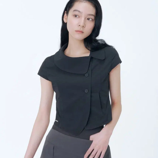 [BUNJANG] MICHAA Crop Round Collar Jacket Black Size 2 / 미세키서울 Crop round collar jacket BLACK 2