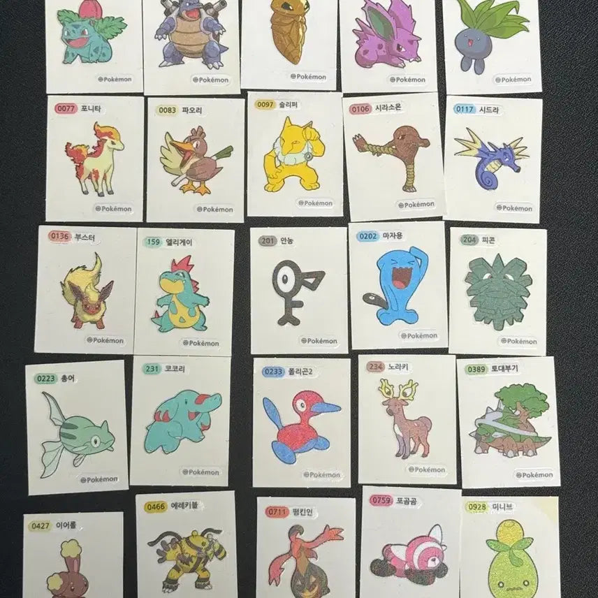 [BUNJANG] Pokemon Bread Stickers 25 Piece Bundle Set / 포켓몬스터 띠부씰 25개 일괄
