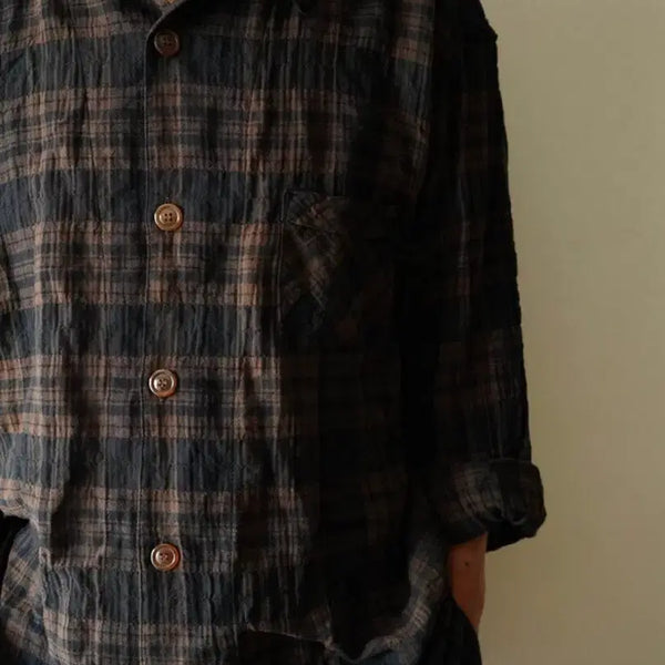 [BUNJANG] Wardrobe41 Ville Check Shirt BK/Brown / [L]워드로브41 ville check shirts bk/brow