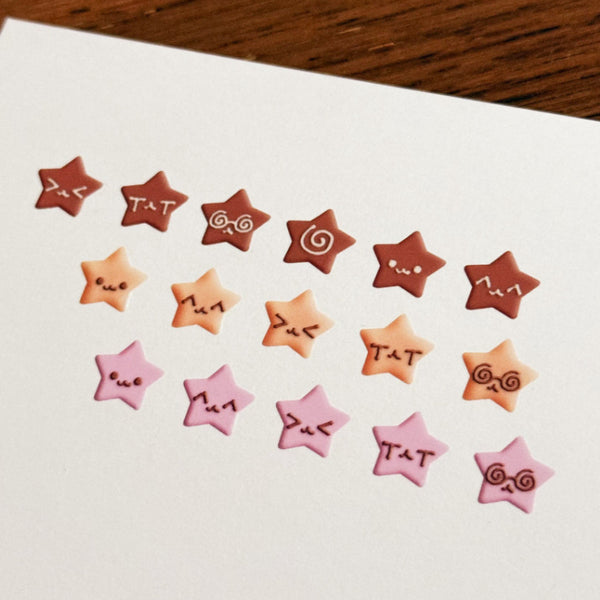 [BUNJANG] Bebeche Choco Pen Emoticon Kiss Cut Stickers / 베베체 베베초코펜 초코별 이모티콘 키스컷