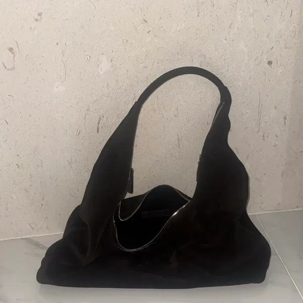 [BUNJANG] Magishwood Hobo Large Shoulder Bag Suede Brown / 마지셔우드 호보 라지백 숄더백 스웨이드 브라운