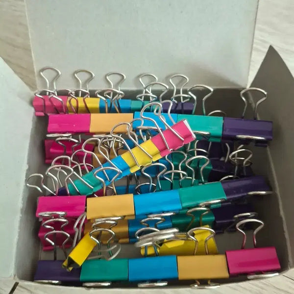 [BUNJANG] Rainbow Colored Binder Clips (Set of 45) / 색깔 집게 무지개색(토탈 45개용