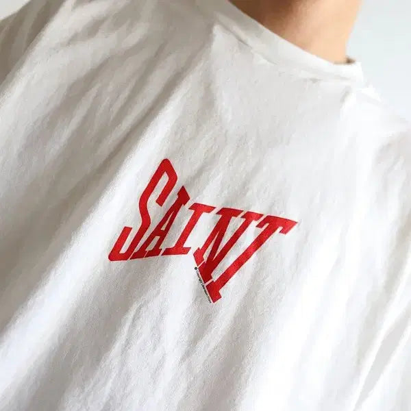 [BUNJANG] Saint Michael 24SS Ribbon Logo Short-Sleeve T-Shirt / [xl] 세인트 미카엘 24ss 리본 로고 반팔 티