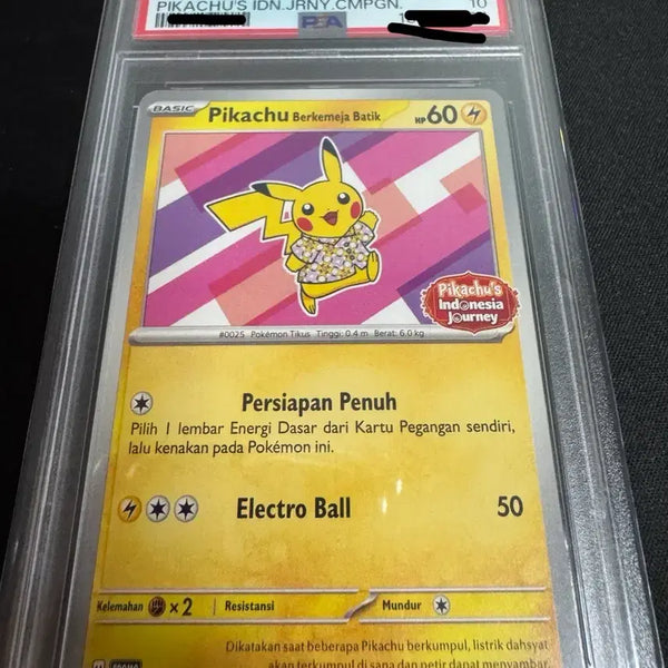 [BUNJANG] Pikachu Batik Indonesia Promo Card PSA 10 / 판매 바틱피카츄 핑크 psa10 인도네시아프로모 셔츠피카츄