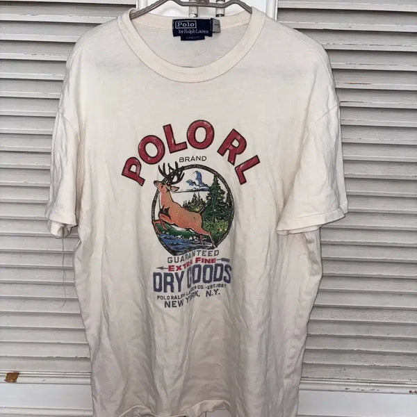 [BUNJANG] Polo Ralph Lauren Dry Goods Short Sleeve T-Shirt Ivory / 폴로 랄프로렌 드라이굿즈 반팔 티셔츠 아이보리