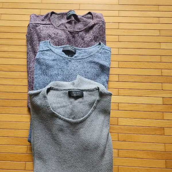[BUNJANG] ZARA MAN Knit 3-Pack (Gray, Blue, Burgundy) / ZARA MAN 니트 3종 (그레이, 블루, 버건디)