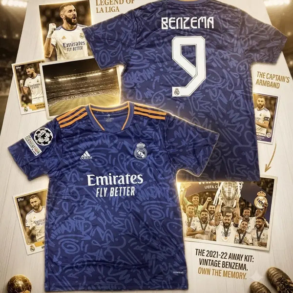 [BUNJANG] Real Madrid 21/22 Benzema Away Short Sleeve Jersey / 라리가 21/22 레알마드리드 벤제마 원정 반팔유니폼 판매합니다