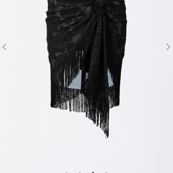 [BUNJANG] Sculptor Fringe Skirt Black / 스컬프터 프린지 스커트 블랙