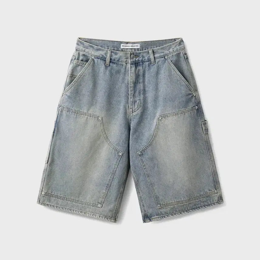 [BUNJANG] Branded Double Knee Carpenter Denim Shorts (Size 32) / 브랜디드 더블니 카펜터 데님 쇼츠 32사이즈