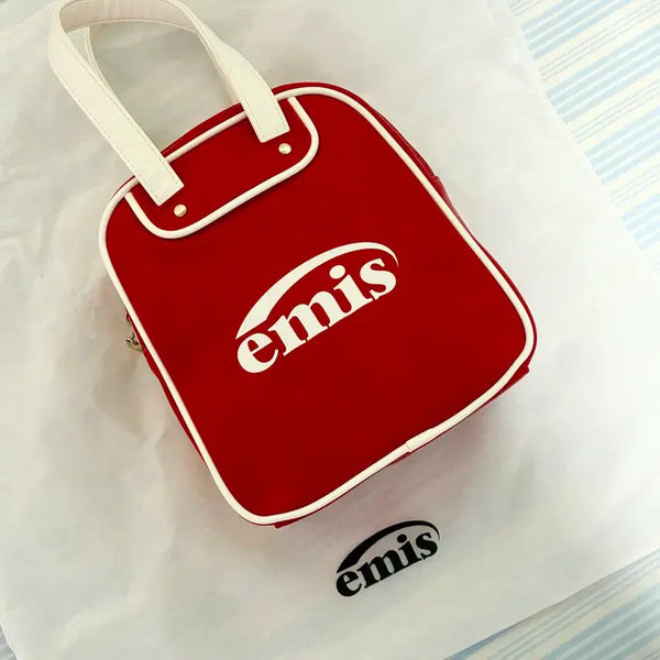 [BUNJANG] Emis Vintage Square Bowling Bag Red / emis 빈티지 스퀘어 볼링 백 레드