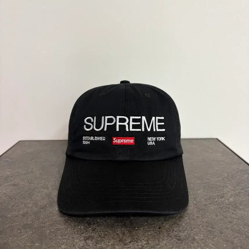 [BUNJANG] Supreme 6-Panel Cap Hat 21FW Est 1994 Black / (OS) 슈프림 6패널 볼캡 모자 21FW Est 1994 블랙