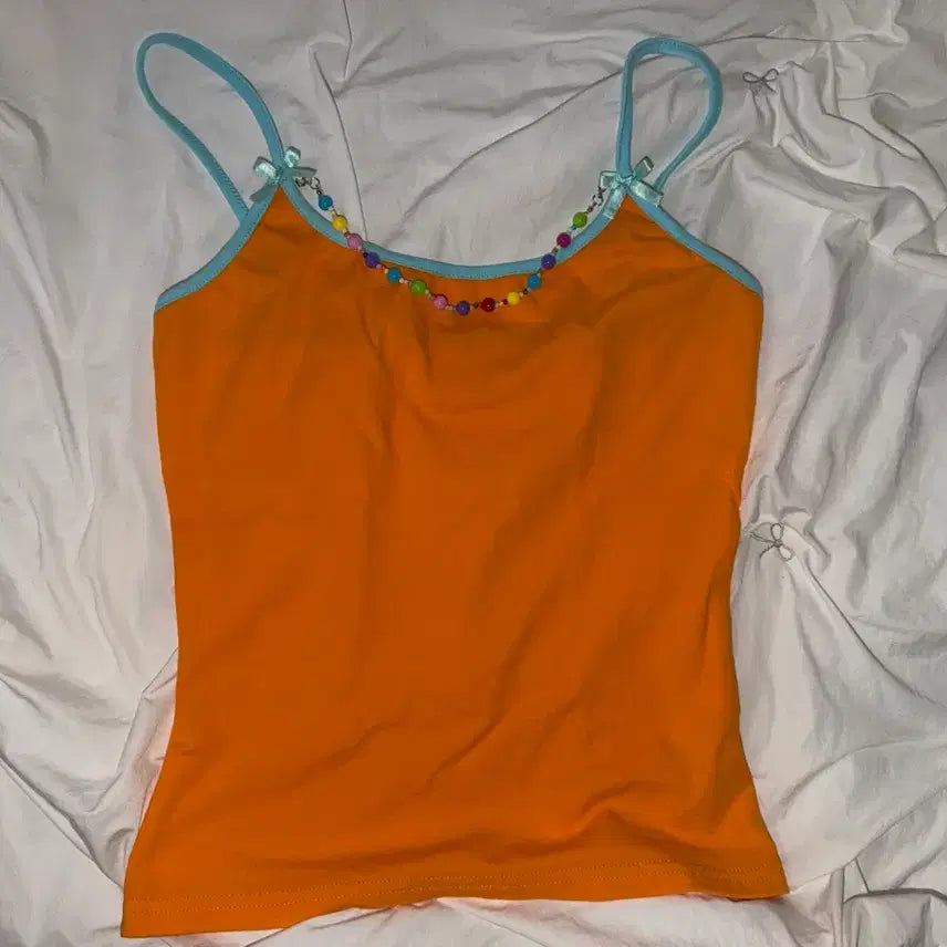 [BUNJANG] Beaded Halter Top / 갸루 나시 (착샷o)