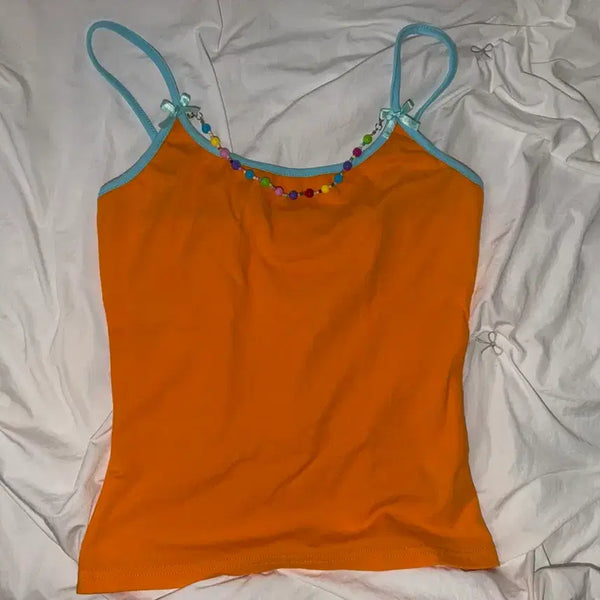 [BUNJANG] Beaded Halter Top / 갸루 나시 (착샷o)