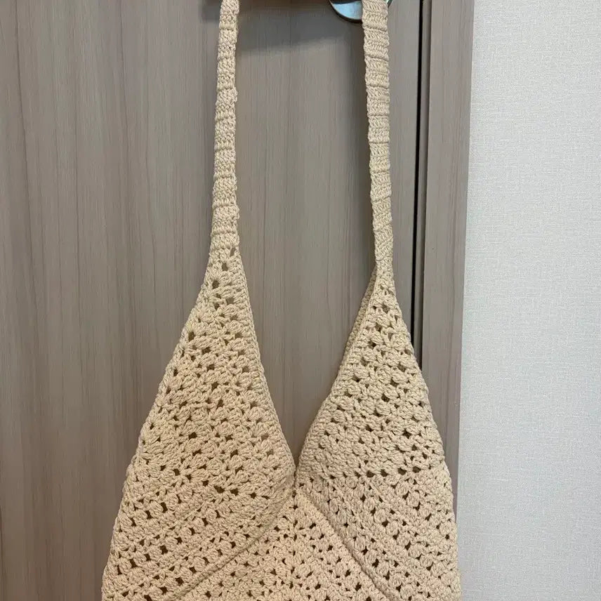 [BUNJANG] Knit Shoulder Bag Beige / 뜨개  숄더백 베이지