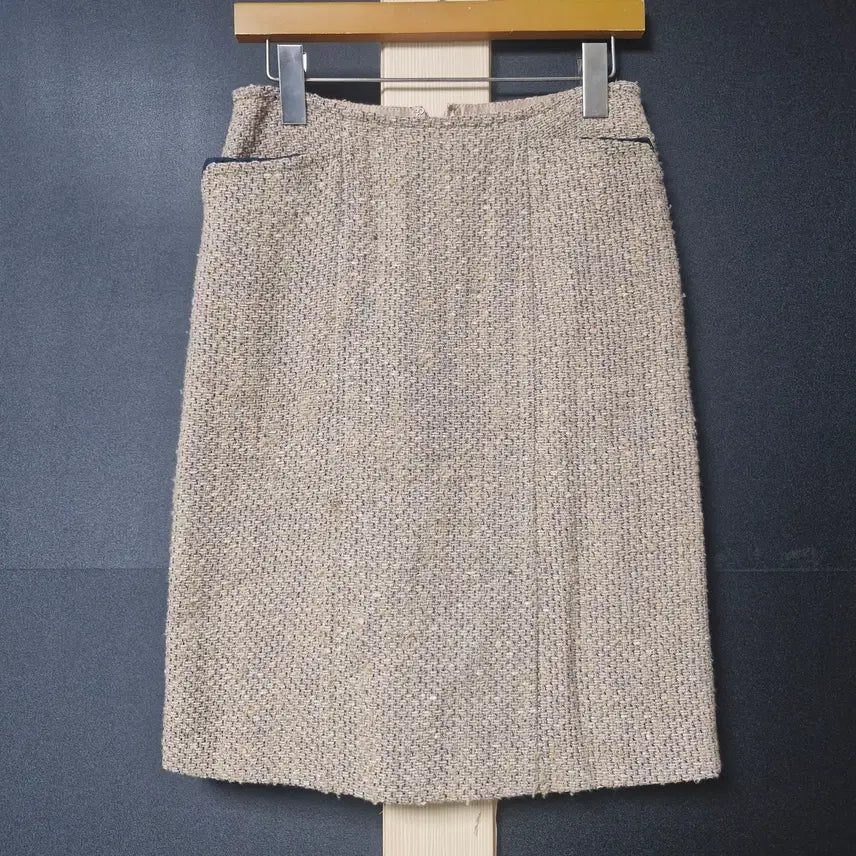[BUNJANG] Mine Silk Tweed H-Line Midi Skirt (Size 55) / 진짜만원 한섬 마인 정품 실크트위드 55 미디스커트