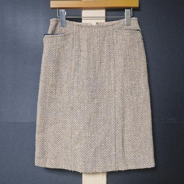 [BUNJANG] Mine Silk Tweed H-Line Midi Skirt (Size 55) / 진짜만원 한섬 마인 정품 실크트위드 55 미디스커트