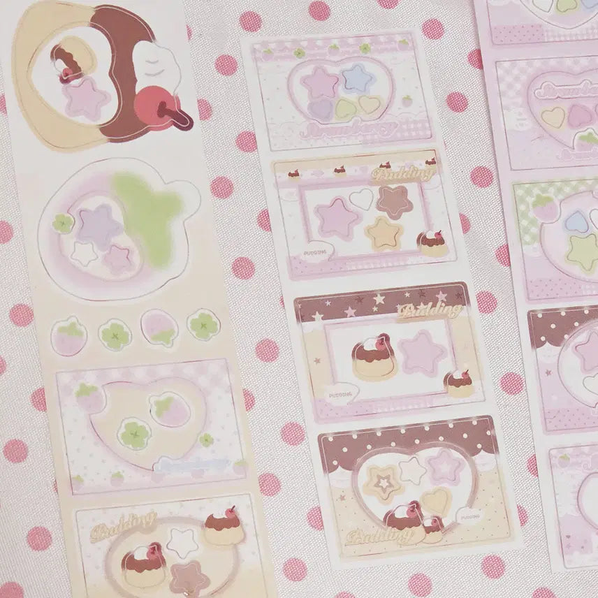 [BUNJANG] Sweet Dessert Frame Kiss Cut Sticker / (재고1)[띵] 해외작가_달콤 디저트 프레임 키스컷 /다꾸 문구