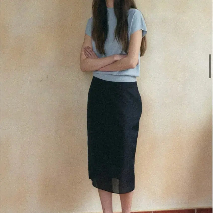 [BUNJANG] Angelo Bianco H-Line Midi Skirt (Black) / 안젤로 비안코 여름 h라인 스커트 (블랙)