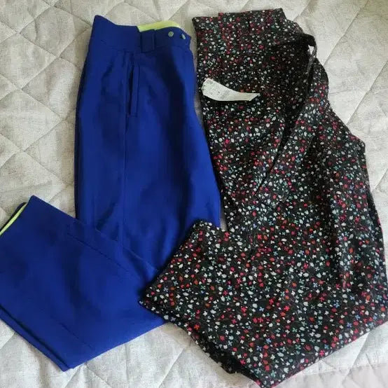 [BUNJANG] Zara Floral Pattern Slacks & Blue Trousers Set / 자라 팬츠등 2벌값 새제품도 있어요~