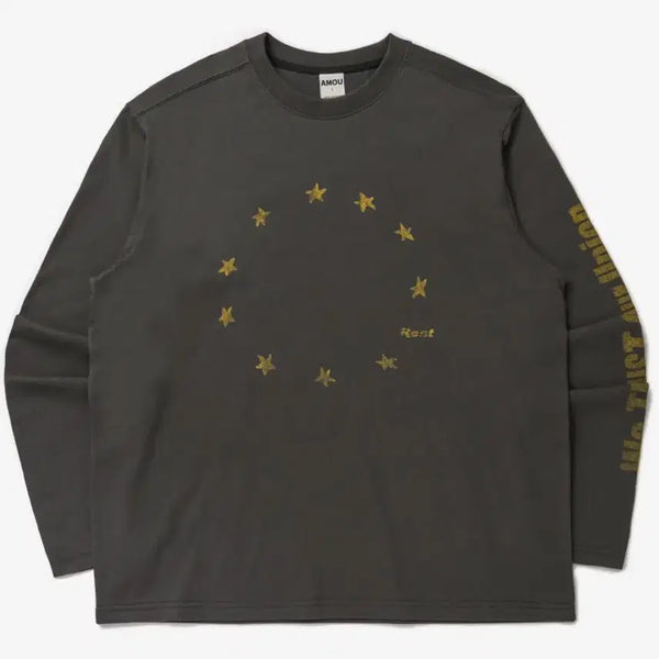 [BUNJANG] Amou Star Circle Long Sleeve Charcoal / 아모우 롱슬리브