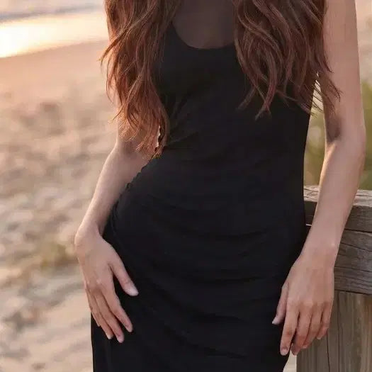 [BUNJANG] Zara Sheer Mesh Shirred Maxi Dress Black Slim Fit L / 새상품 자라 시스루 메쉬 셔링 롱원피스 블랙 슬림핏 L 66 77초