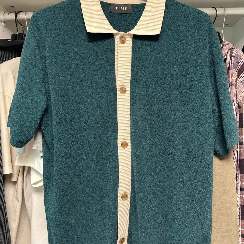 [BUNJANG] Time Homme 24ss Button Cardigan Green / 타임옴므 24ss 버튼 가디건 그린 / 95