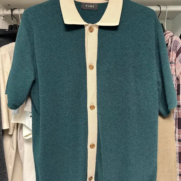 [BUNJANG] Time Homme 24ss Button Cardigan Green / 타임옴므 24ss 버튼 가디건 그린 / 95