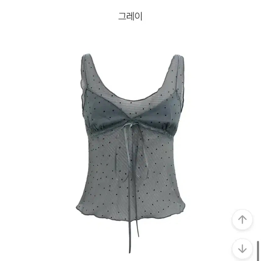[BUNJANG] Dot See-Through Blouse (Gray) / 도트 시스루 블라우스 (그레이)