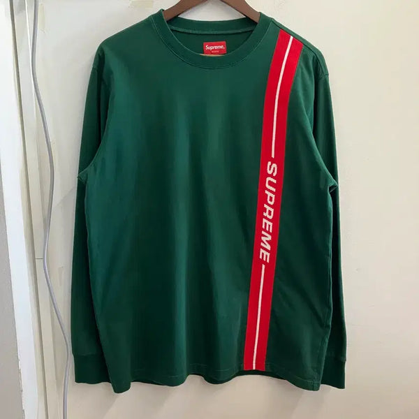 [BUNJANG] Supreme Vertical Logo Stripe Long Sleeve / N249 슈프림 버티컬 로고 스트라이프 롱슬리브