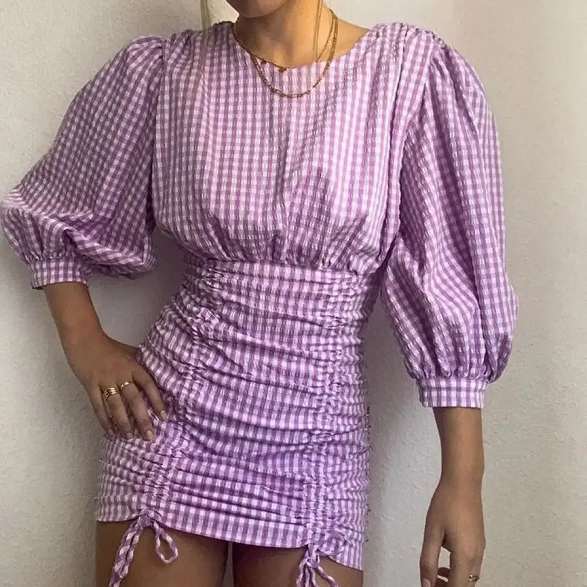 [BUNJANG] Zara Gingham Check Mini Dress / 자라 깅엄체크 미니 원피스