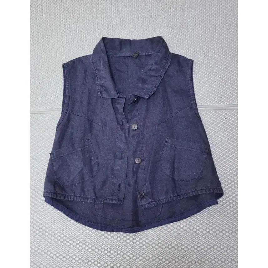 [BUNJANG] Ban Seuk Linen Vest Navy M / BAN SEUK 린넨 조끼