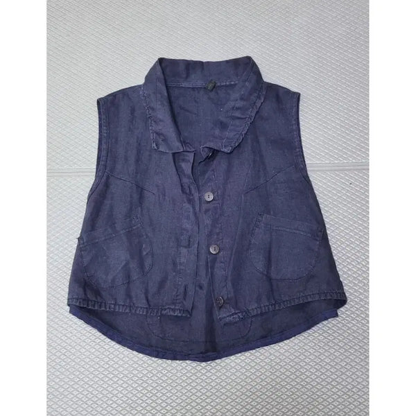 [BUNJANG] Ban Seuk Linen Vest Navy M / BAN SEUK 린넨 조끼