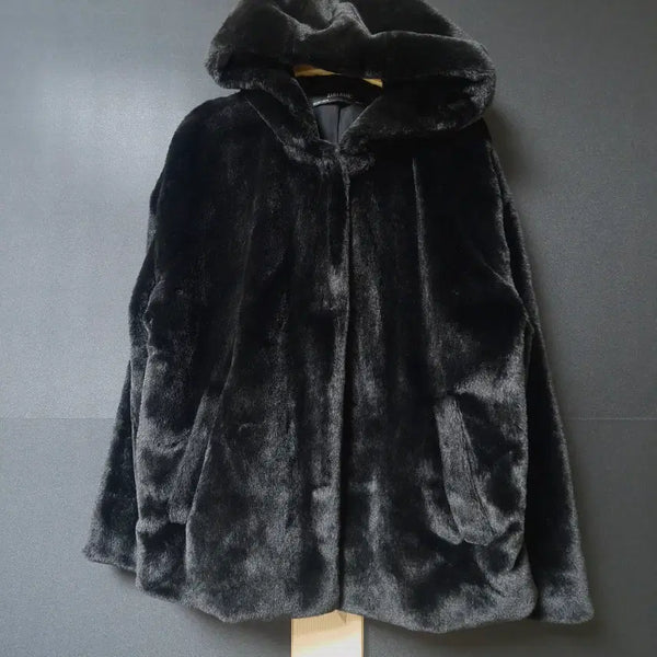 [BUNJANG] Zara Hooded Faux Fur Coat Oversized / 진짜만원 자라 부들퍼 55 66 77 후드퍼코트