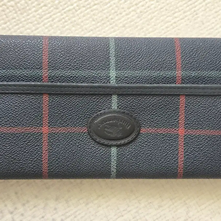 [BUNJANG] Burberry Vintage Smoked Check Leather Flap Long Wallet (Made in Italy) / 버버리 빈티지 스모크체크 가죽 플랩 장지갑 (이탈리아산)