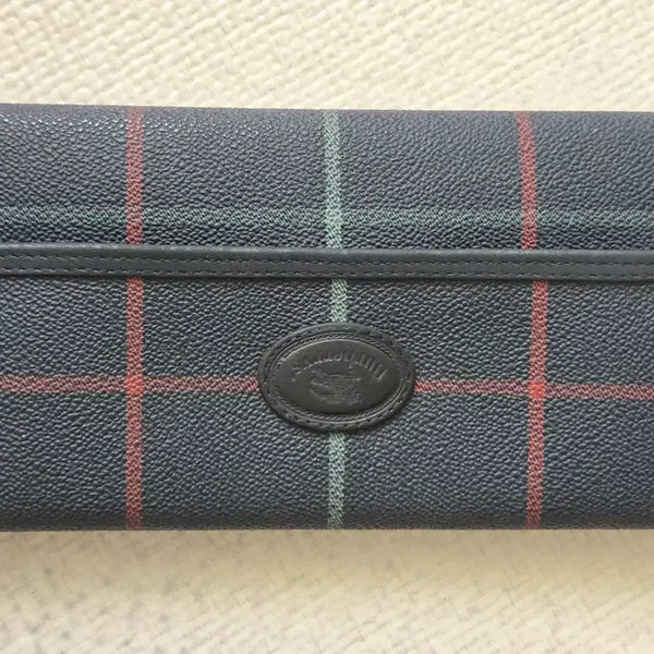 [BUNJANG] Burberry Vintage Smoked Check Leather Flap Long Wallet (Made in Italy) / 버버리 빈티지 스모크체크 가죽 플랩 장지갑 (이탈리아산)