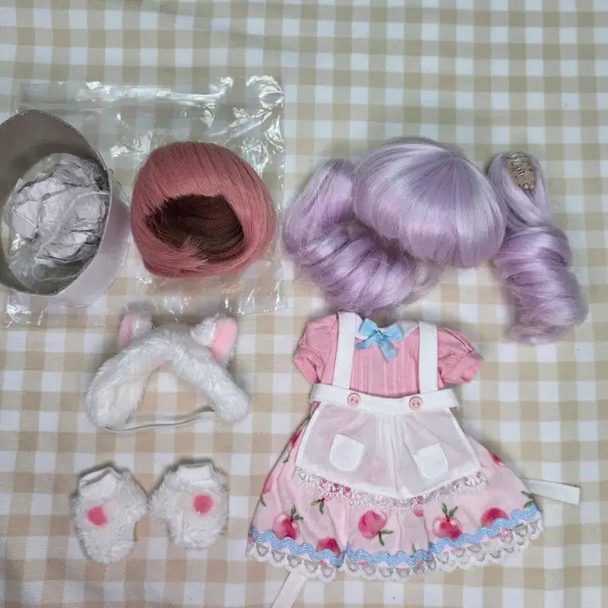 [BUNJANG] LinaShowSnow Kitty Cream Default Outfit Partial Set & Bonus Wig / (15일하루할인)리나슈슈 스노우키튼크림 디폴의상 일부+덤가발