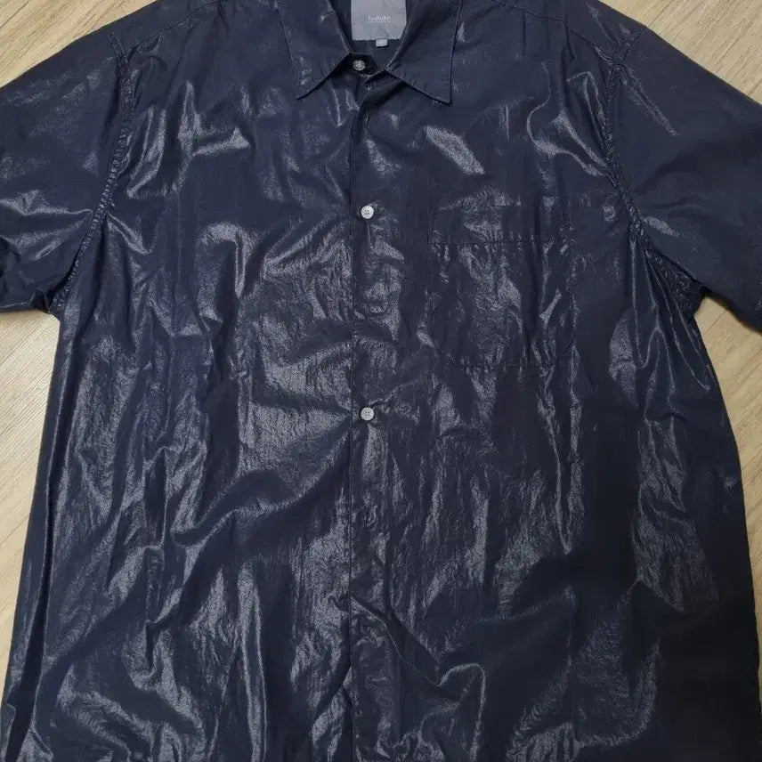 [BUNJANG] Vallut Coated Shirt Navy / 발루트 코팅셔츠 네이비