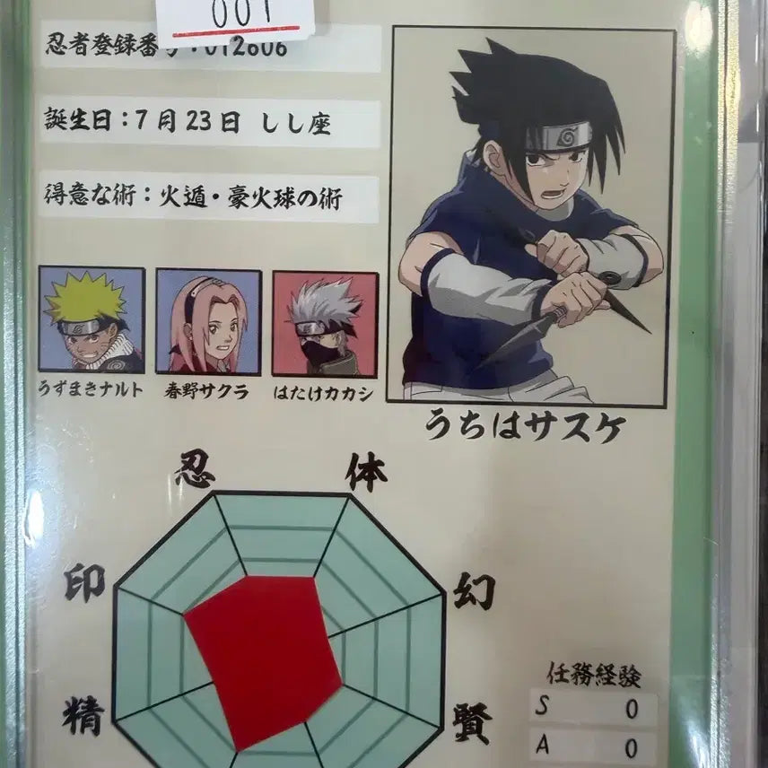 [BUNJANG] Naruto Uchiha Sasuke Ninja Card / 나루토 우치하 사스케 닌자 카드