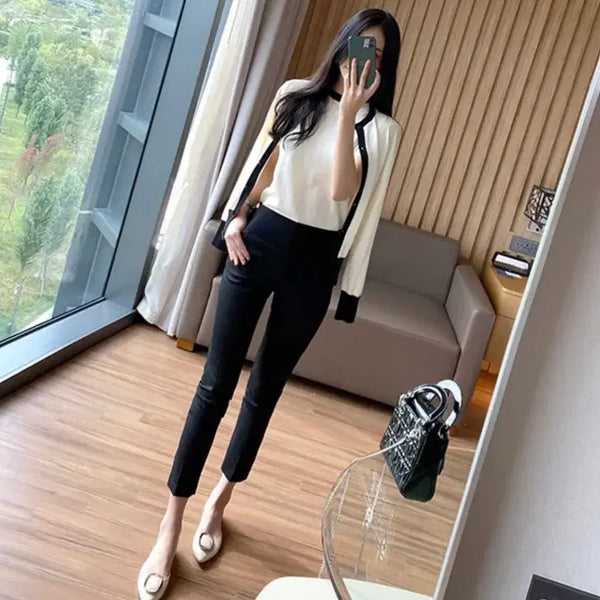 [BUNJANG] Cotton High-Waist Slacks (Beige, Black) / 바스락재질 코튼반하이 슬랙스 ㅡ베이지,블랙 새제품