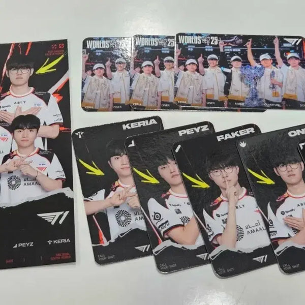 [BUNJANG] MSI T1 Photocard Set + Worlds Group Front Photocard / MSI 한정 티원 포카세트 + 월즈 단체 앞모습 포카