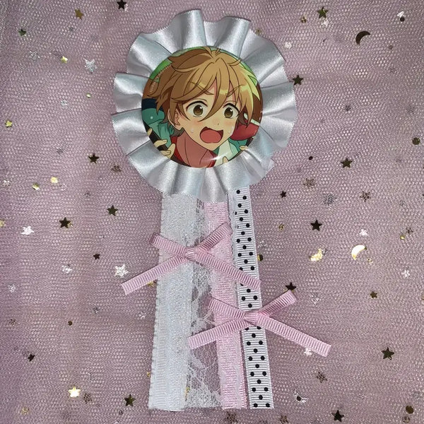 [BUNJANG] Handmade Ita Bag Badge Rosette - Angel Core Dot Ribbon / 수제 이타백 캔뱃지 천사코어 로제트-도트리본